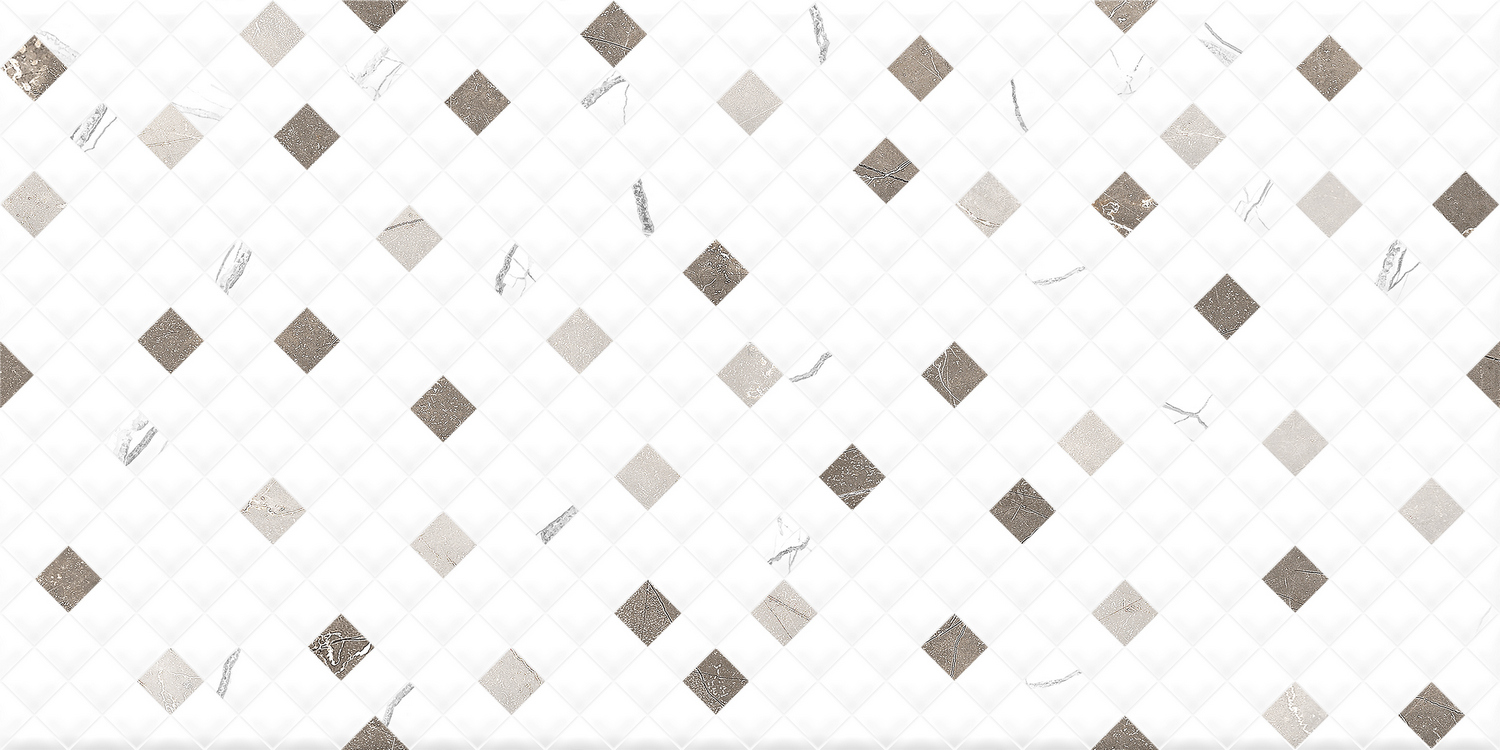 Керамическая плитка Global Tile Siluet GT125VG белый мозаика 50*25 см